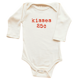 Kisses 25c Organic Baby Bodysuit Long Sleeve
