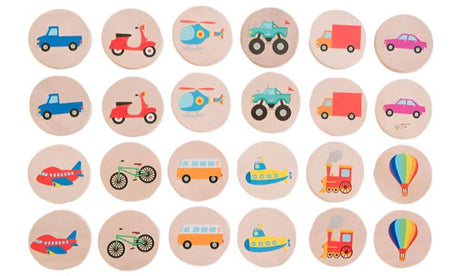 Transportation Matching Tiles - HoneyBug 