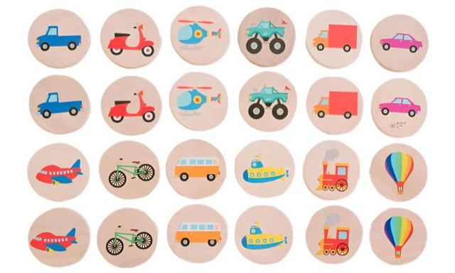 Transportation Matching Tiles - HoneyBug 