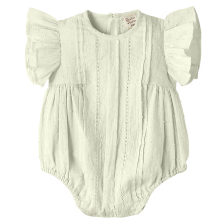 Soft Green Swiss Dot Cotton Baby Bodysuit - HoneyBug 