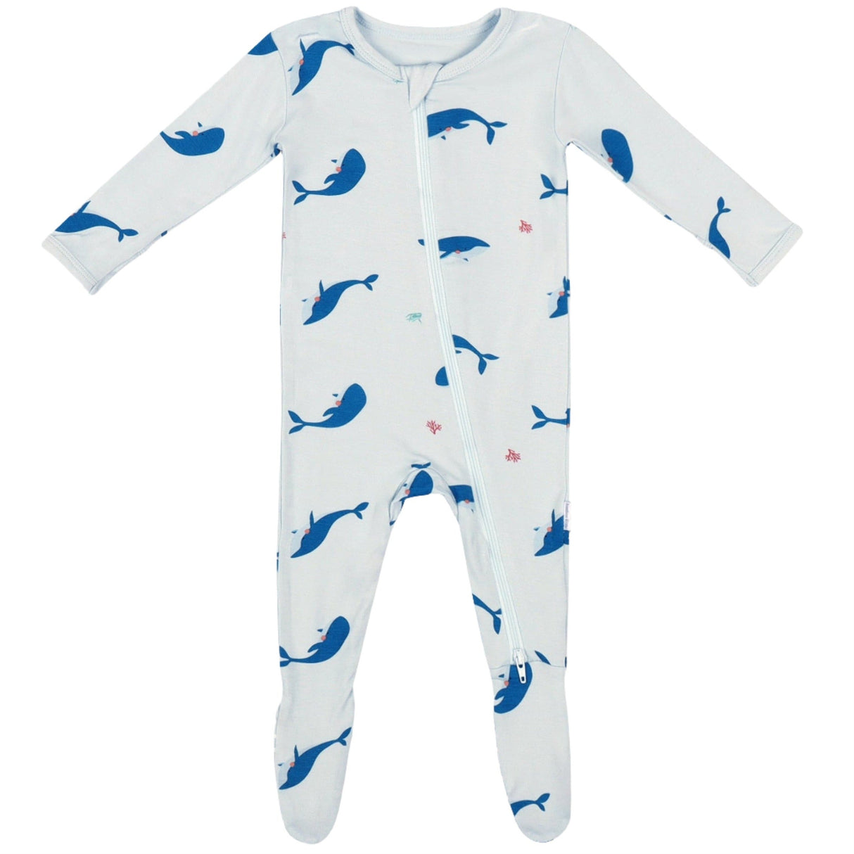 Whale Zippered Footie - HoneyBug 