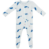 Whale Zippered Footie - HoneyBug 