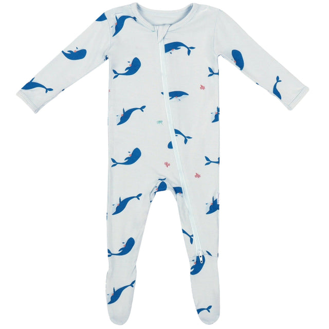 Whale Zippered Footie - HoneyBug 