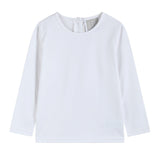 White Cotton Layering Girls Shirt