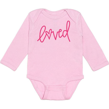 Loved Valentine's Day Long Sleeve Bodysuit - Pink - HoneyBug 