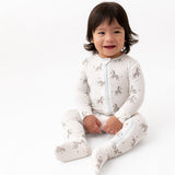 Zebra Zippered Footie - HoneyBug 