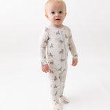Zebra Zippered Footie - HoneyBug 