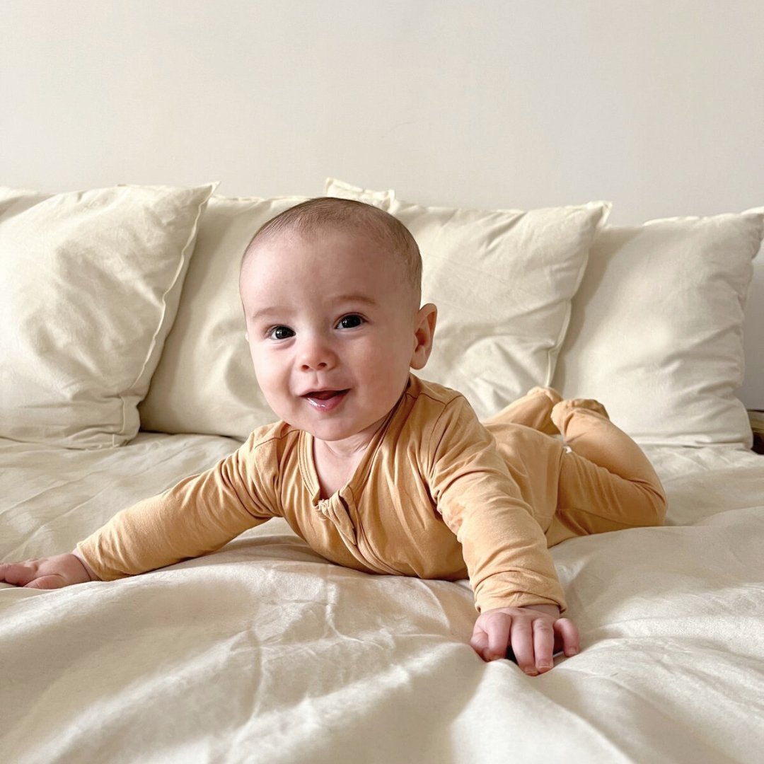 Zippered Footie - Apricot - HoneyBug 