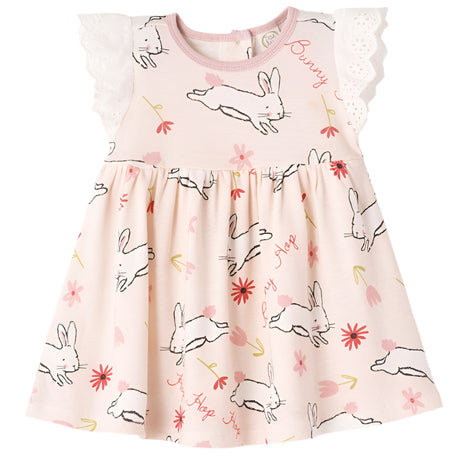 Easter Parade Eyelet Flutter Sleeve Dress - HoneyBug 