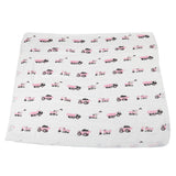 Pink Digger and White Bamboo Muslin Newcastle Blanket - HoneyBug 