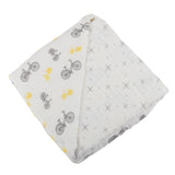 Vintage Bicycle and Northern Star Bamboo Muslin Newcastle Blanket - HoneyBug 