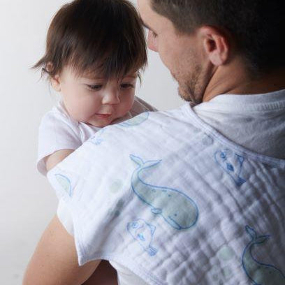 Ocean Cotton Heart Bib 2PK - HoneyBug 