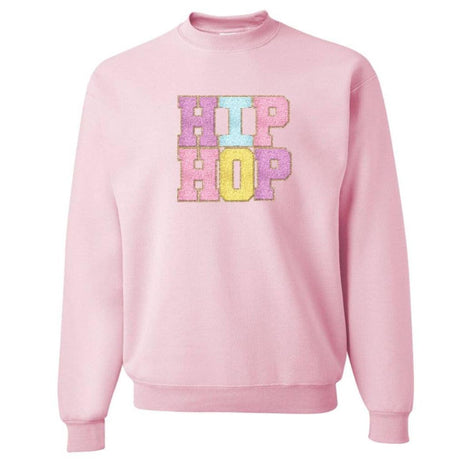 Adult Hip Hop Patch Sweatshirt - Pink - HoneyBug 