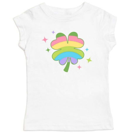 Rainbow Clover Short Sleeve Shirt - HoneyBug 