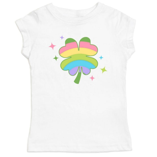 Rainbow Clover Short Sleeve Shirt - HoneyBug 