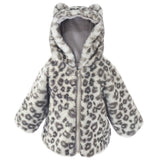 Leopard Faux Fur Hooded Baby Coat 6-12M - HoneyBug 
