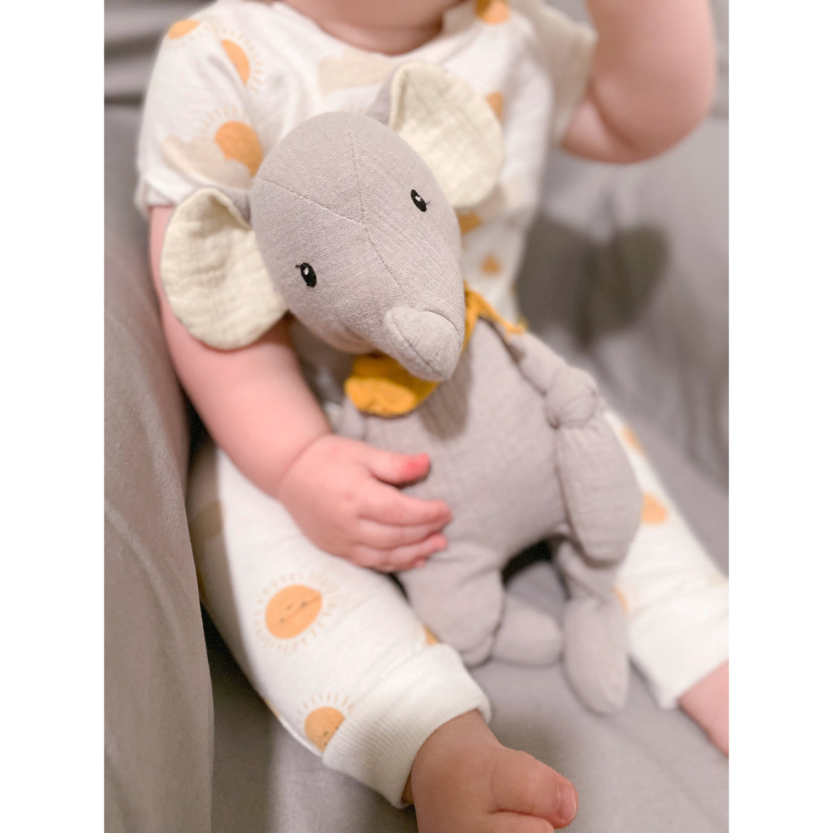 Ozzy Elephant Muslin Knotted Soft Doll - HoneyBug 