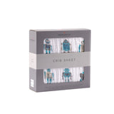 Robot Cotton Muslin Crib Sheet - HoneyBug 