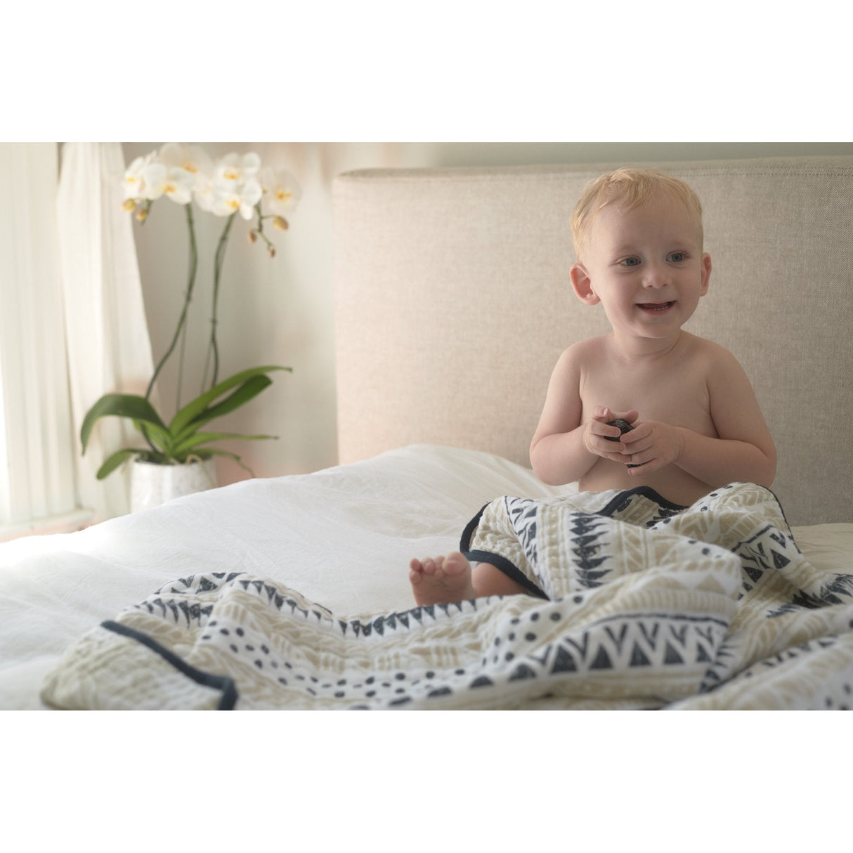 Pyramid Cotton Muslin Newcastle Blanket - HoneyBug 