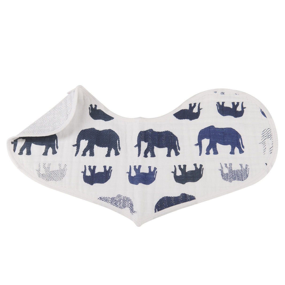 In The Wild Elephant Cotton Burp Cloth Bib 2PK - HoneyBug 