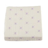 Lavender Flower and White Bamboo Muslin Newcastle Blanket - HoneyBug 