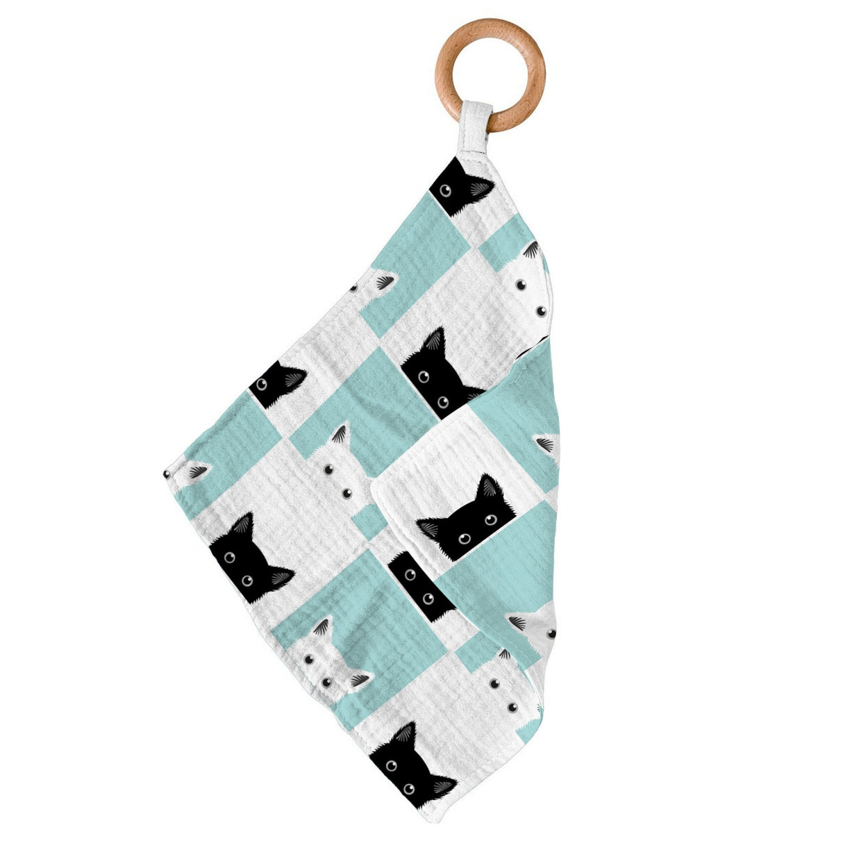 Peek-A-Boo Cats Bamboo Blankie Teether - HoneyBug 