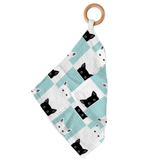 Peek-A-Boo Cats Bamboo Blankie Teether - HoneyBug 