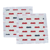Blue and Red Fire Trucks Newcastle Blankie - HoneyBug 