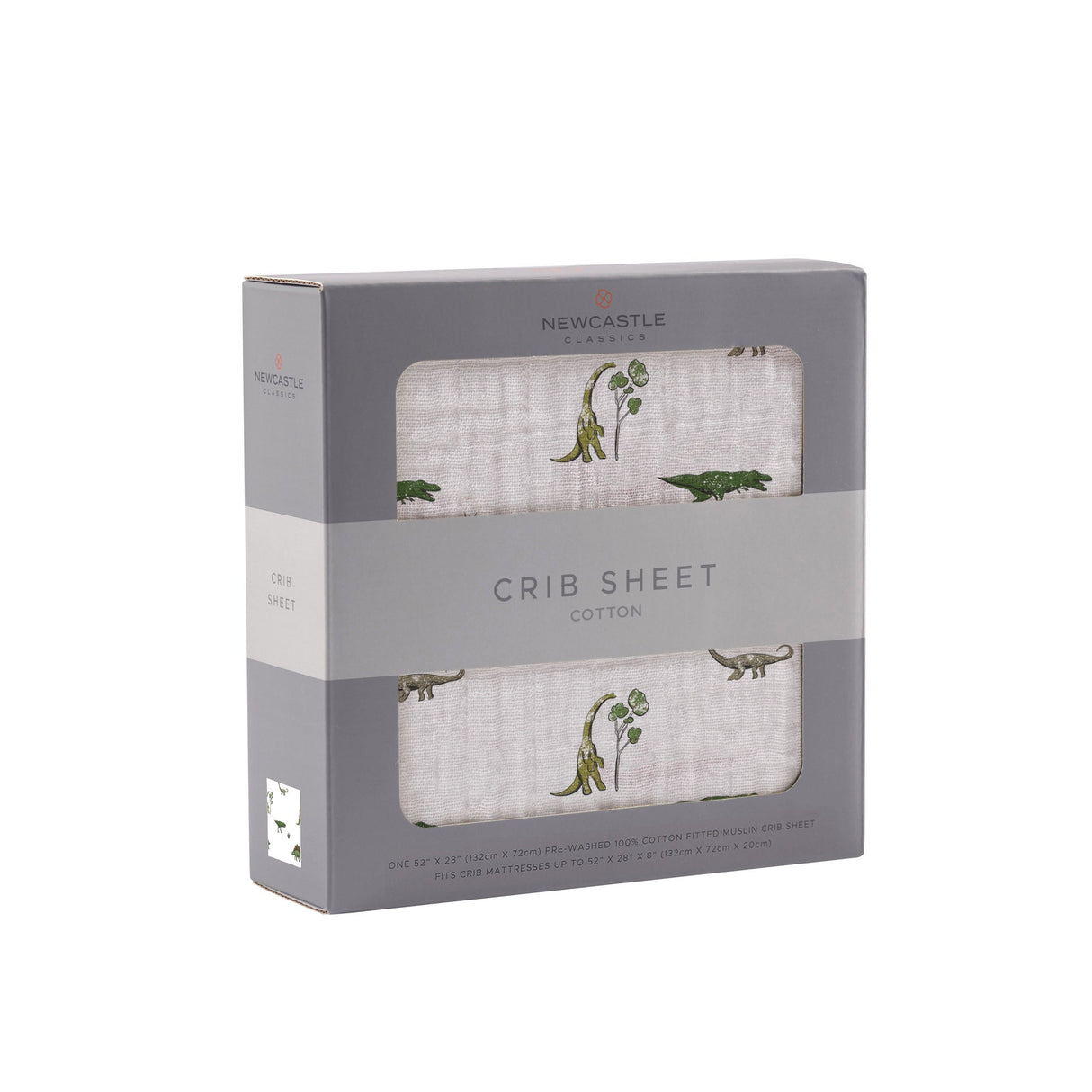 Dino Days Cotton Muslin Crib Sheet - HoneyBug 