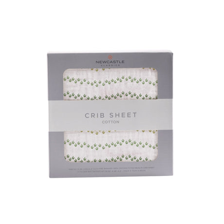 Dino Feet Cotton Muslin Crib Sheet - HoneyBug 
