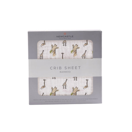 Hungry Giraffe Bamboo Muslin Crib Sheet - HoneyBug 