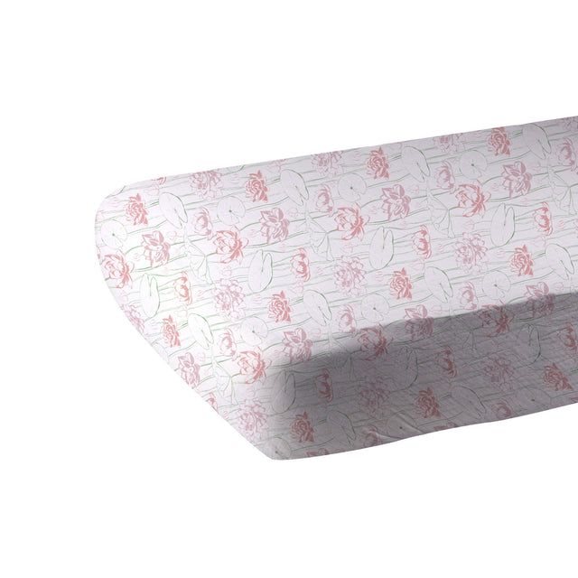 Water Lily Bamboo Muslin Crib Sheet - HoneyBug 