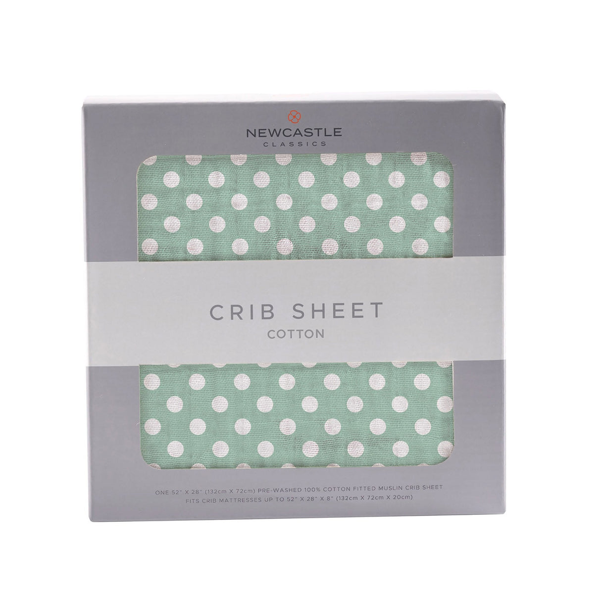 Jade Polka Dot Cotton Muslin Crib Sheet - HoneyBug 