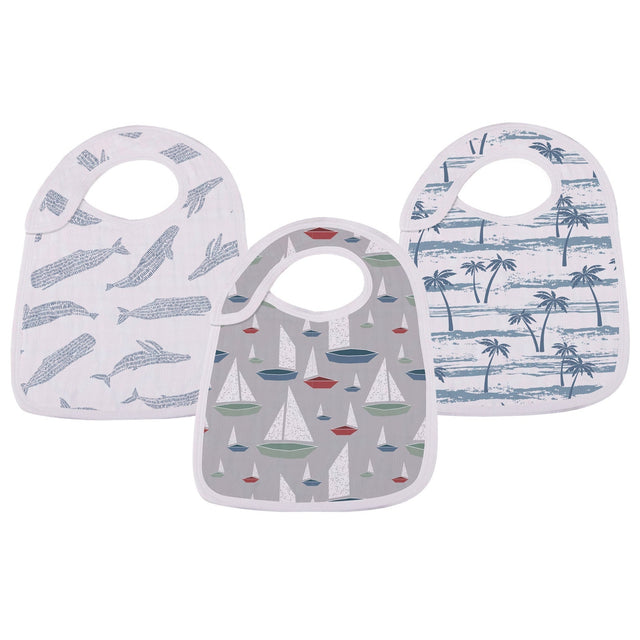 Ocean Tides Bamboo Snap Bibs - HoneyBug 