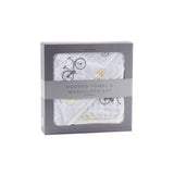 Vintage Bicycle Bamboo Muslin Hooded Towel and Washcloth Set - HoneyBug 