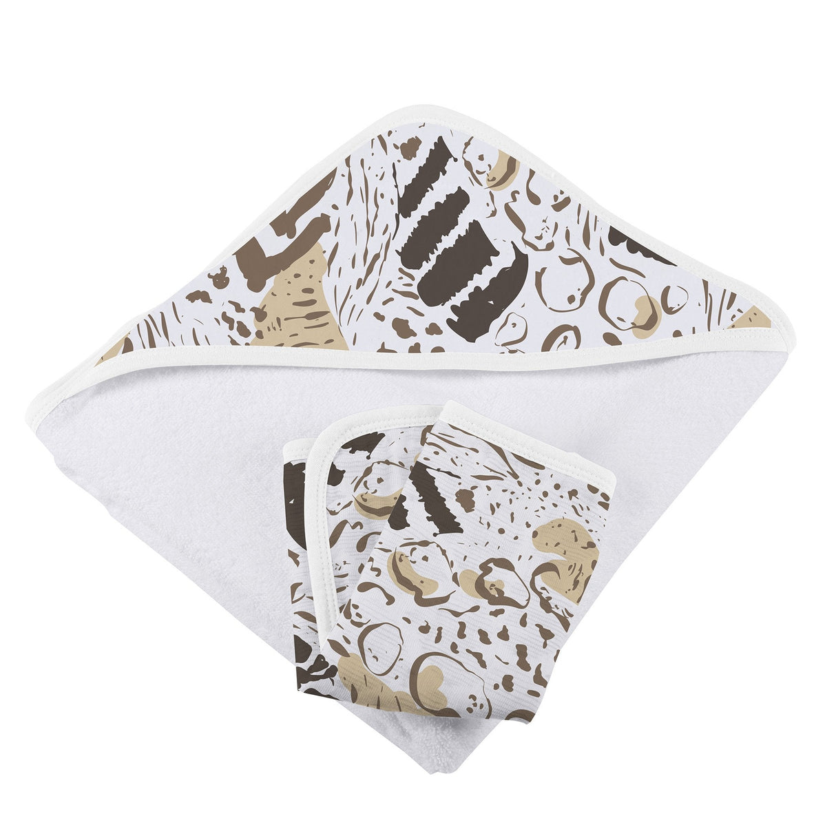 Animal Print Bamboo Hooded Towel and Washcloth Set - HoneyBug 