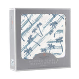 Ocean Palm Trees Bamboo Hooded Towel and Washcloth Set - HoneyBug 