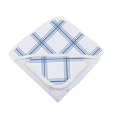 Blue Buffalo Check Plaid Hooded Towel and Washcloth Set - HoneyBug 
