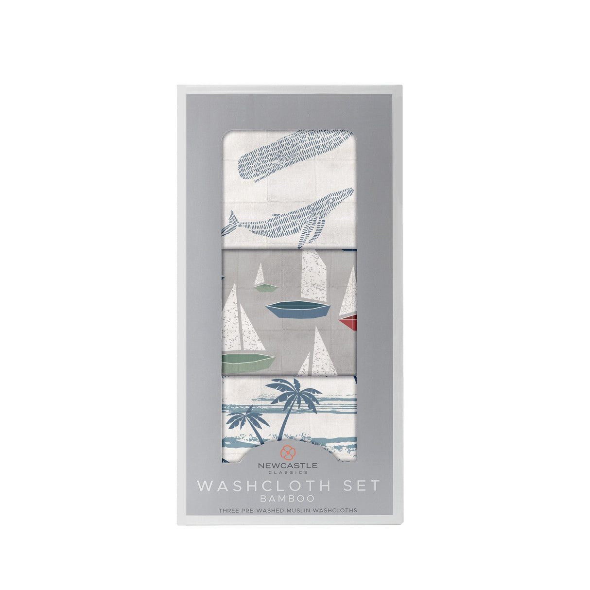 Ocean Tides Bamboo Washcloth Set of 3 - HoneyBug 