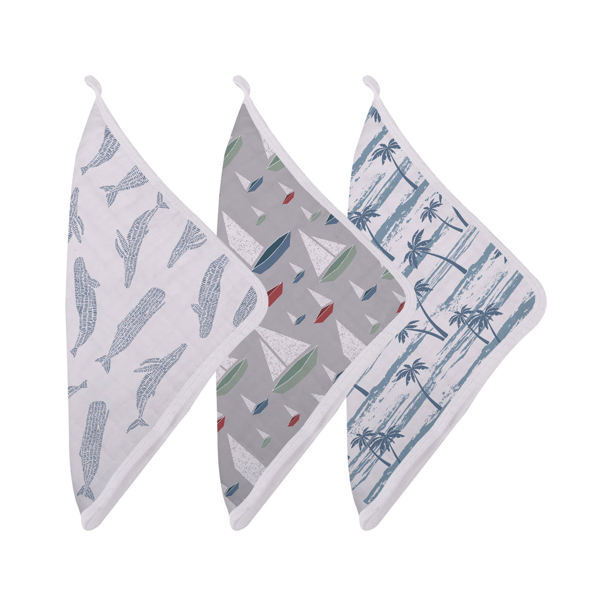 Ocean Tides Bamboo Washcloth Set of 3 - HoneyBug 