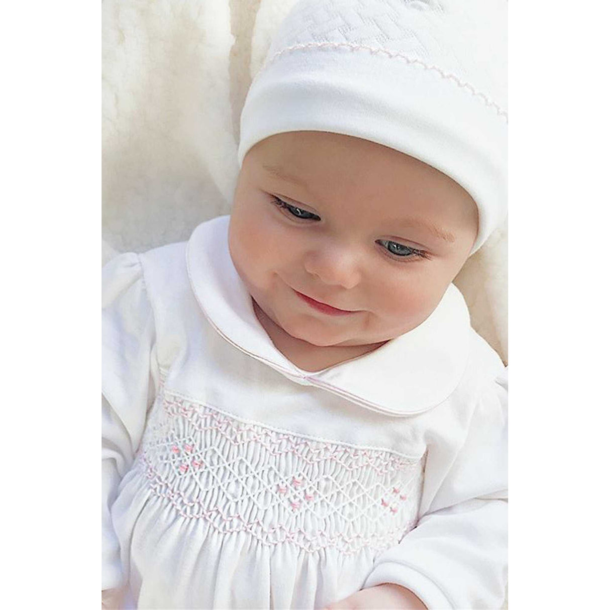 Nella Smocked Baby Girl Footie - HoneyBug 