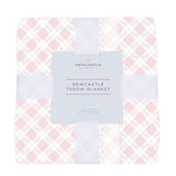 Primrose Pink Plaid Cotton Muslin Throw Blanket - HoneyBug 
