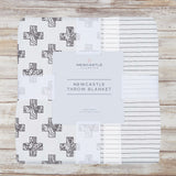 Nordic Stamp and Pencil Stripe Bamboo Muslin Newcastle Throw Blanket - HoneyBug 