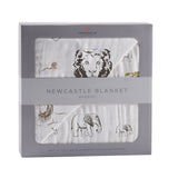 Hear Me Roar Lion and Rhinos and Elephants Bamboo Newcastle Blanket - HoneyBug 