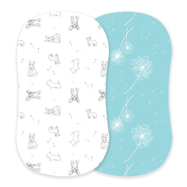 Corgi and Dandelion Seeds Bamboo Changing Pad Cover/Bassinet Sheets - HoneyBug 