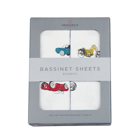 Vintage Muscle Cars and Vintage Motorcycles Bamboo Changing Pad Cover/Bassinet Sheets - HoneyBug 